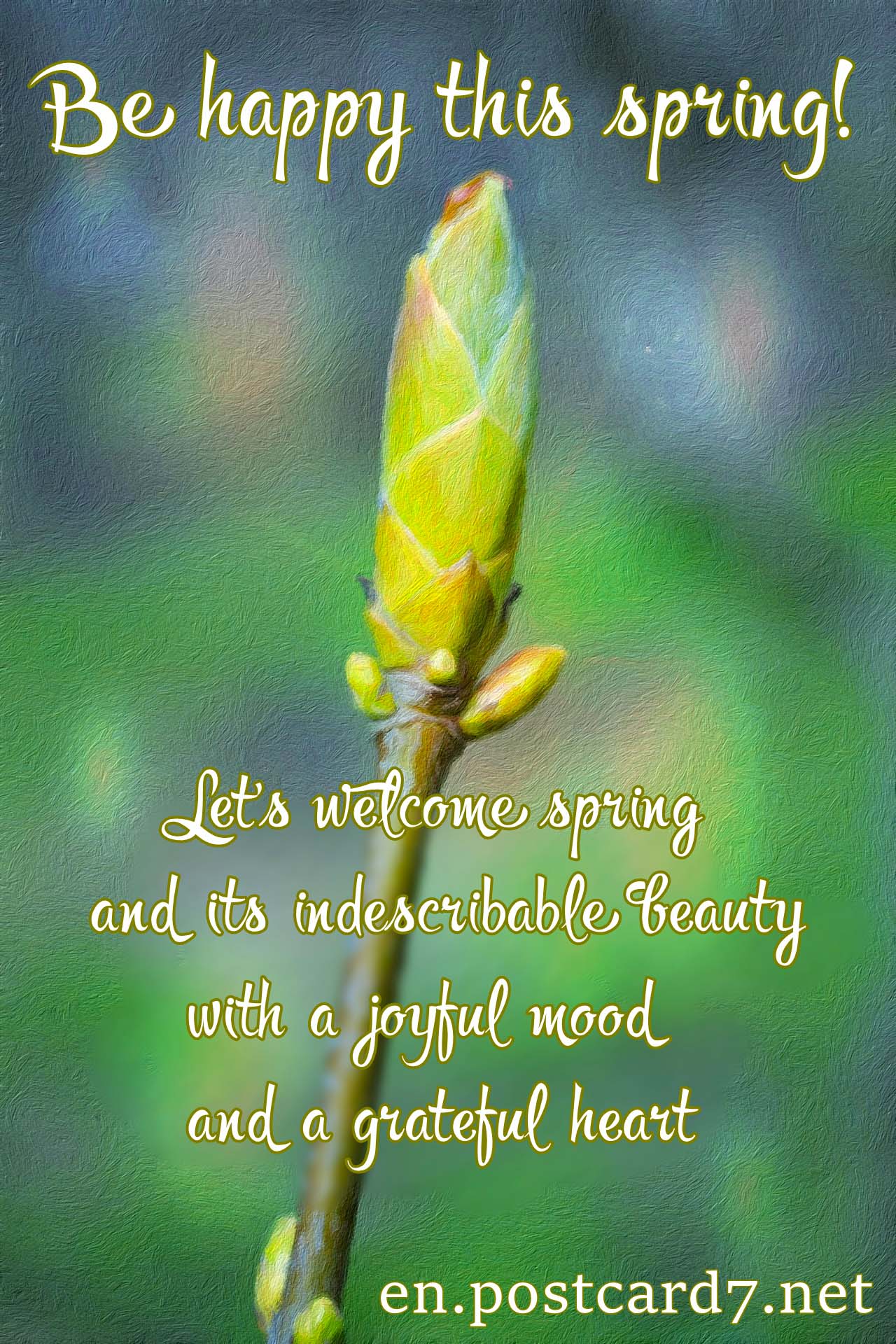 Be happy this spring, a tender picture of the birth of a new spring leaf